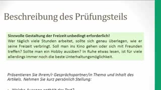 Goethe Zertifikat B2 - Sprechen - Aufgabe 1