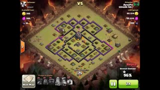 سه ستاره لاوا بالون در town 9 در کلش وار 2