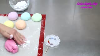 گل رز رنگی رنگی با فوندانت