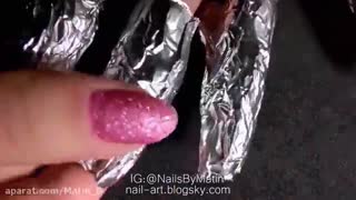 پاک کردن لاک اکلیلی به روشی آسون How to remove glitter nail polish