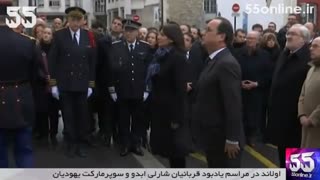 اولاند در مراسم یادبود قربانیان شارلی ابدو و سوپرمارکت یهودیان