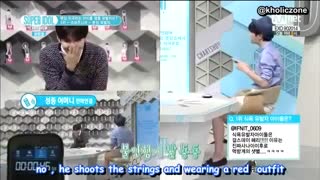INFINITE-Sungjong(Infinite) & Ryewook(SuJu) in Super Idol Chart Show-Sungjong called his mom-تماس تلفنی سونگ جونگ با مامانش