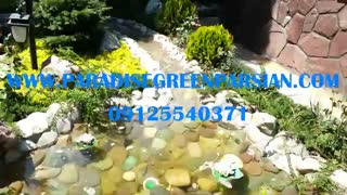 آبنمای سنگ پوکه و برکه و نهر قلوه سنگ