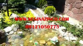 فضای سبز- سنگ لاشه - نهر قلوه سنگ