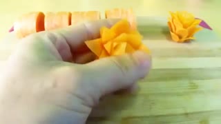 حکاکی میوه آرایی - گل با هویج2