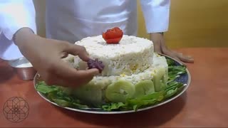 تزیین سالـآد شکل کیک