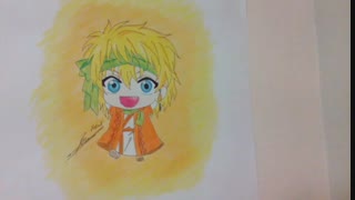 نقاشی من از چیبی انیمه ای اژدهای زرد در انیمه akatsuki no yona