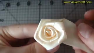 آموزش گل  رز با روبان