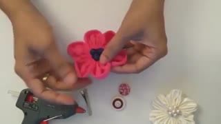 گل 6برگ روبانی - گیره سر