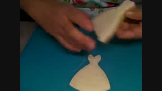 کوکی یه شکل لباس عروس رویال آیسینگ