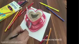 نقاشی سه بعدی فوق العاده ولنتاین با جیوتو