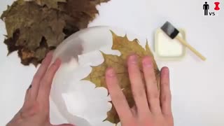 ساخت کاسه با برگ