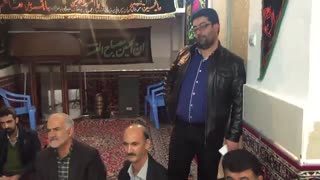 سخنرانی و قرائت شعر توسط اقای حاج ابراهیم محمودی در حسینیه افتریهای تهران با حضور اقای کواکبیان و دکتر محجوب و اقای رضایی منش