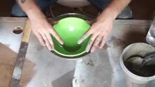 DIY Modern Concrete Bowl Planter