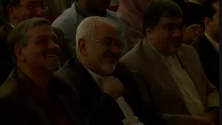 اقای دکتر ظریف اقای و عبدالرضا رحمانی فضلی وزیر کشورو اقای دکتر مصطفی کواکبیان در یکی از جشن های برجام