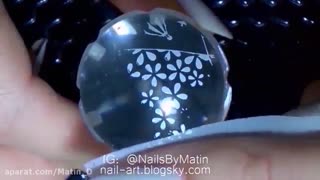 طراحی با مهر ناخن bridal stamping nail art