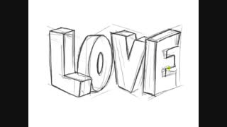 نقاشی LOVE سه بعدی