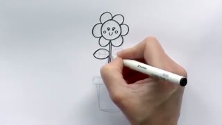 نقاشی گل کارتونی