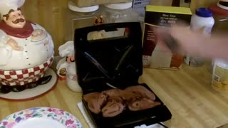 123 cake in sandwich toaster, the devil made me do it.