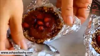 فیلم آموزشی طرز تهیه دسر خرمالو و انار