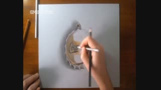 کشیدن درب بطری کوکاکولا به صورت حرفه ای(نقاشی سه بعدی)