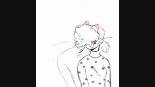 Cat noir and ladybug  kissing