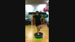 knee stability exercise on air dome
