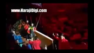 بوکسور غیور ایرانی با پرچم یاحسین روی رینگ آمریکایی ها