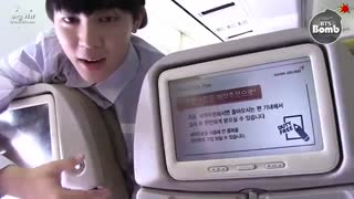 BTS تو هواپیما در راه لوس آنجلسbts [ ENG] [Naver Starcast - BANGTAN BOMB] BTS in LA | ABS