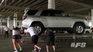 پشت صحنه فیلم FAST 8  وسقوط اتومبیل ها!