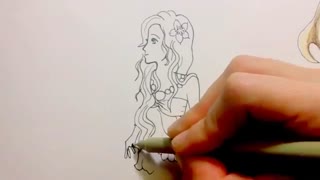 نقاشی دختر کارتونی قشنگ
