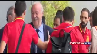 وداع بازیکنان اسپانیا با دلبوسکه