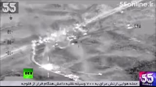 انهدام  خودروهای داعشی توسط جنگنده های ارتش