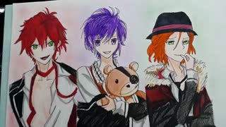 نقاشی باحال من از سه تا داداشای ساکاماکی آیاتو کاناتو رایتو  عاشقان شیطانی