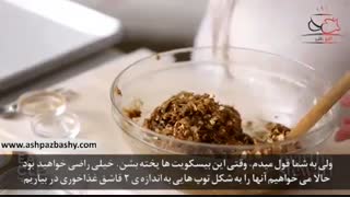 فیلم آموزشی طرز تهیه بیسکوئیت جو و کشمش