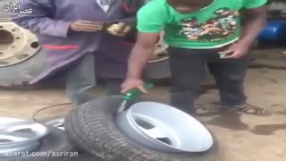 جا زدن فوری لاستیک درون رینگ با شیوه ای ابتکاری و جالب