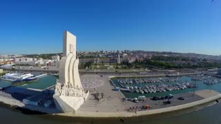 Lisbon Aerial View of and the Tagus River 4K