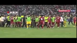 فیلم کامل درگیری بازیکنان ایران و قطر پس از گل ایران