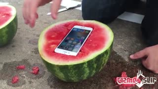 پرتاب iPhone 6s  در بین هندوانه