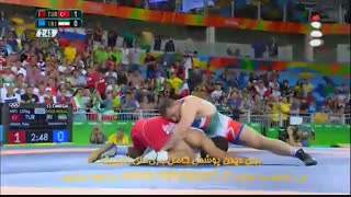 کشتی فینال کمیل قاسمی با حریف ترک و کسب مدال نقره - ریو