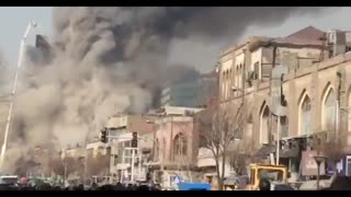 لحظه وحشتناک ریزش ساختمان پلاسکو تهران