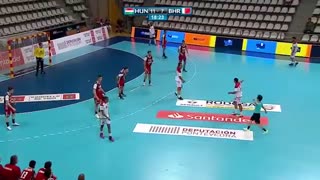 دیدار  تیم های ملی هندبال  مجارستان و بحرین درقهرمانی جوانان جهان2019