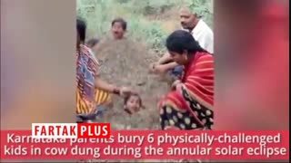 خرافات باورنکردنی هندی‌ها هنگام خورشید گرفتگی!