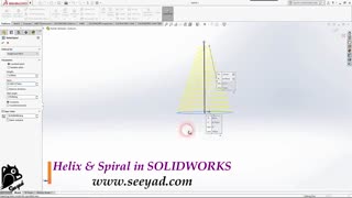 طراحی انواع فنر و مارپیچ در سالیدورکس solidworks